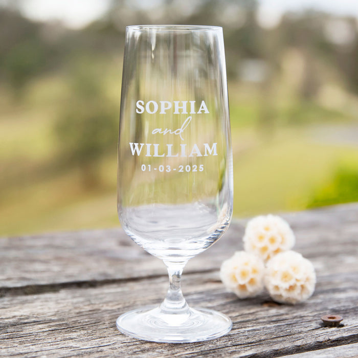 410ml bridal party beer glass with stem