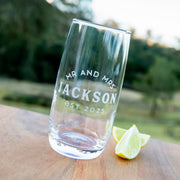 Custom Artwork Engraved Name Wedding Water Glass