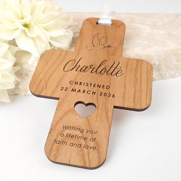 Custom Engraved Christening Baby Girl & Boy Hanging Crosses Guest Favours.