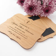 Customised Engraved Wooden Godmother Magnetic Plaque Present
