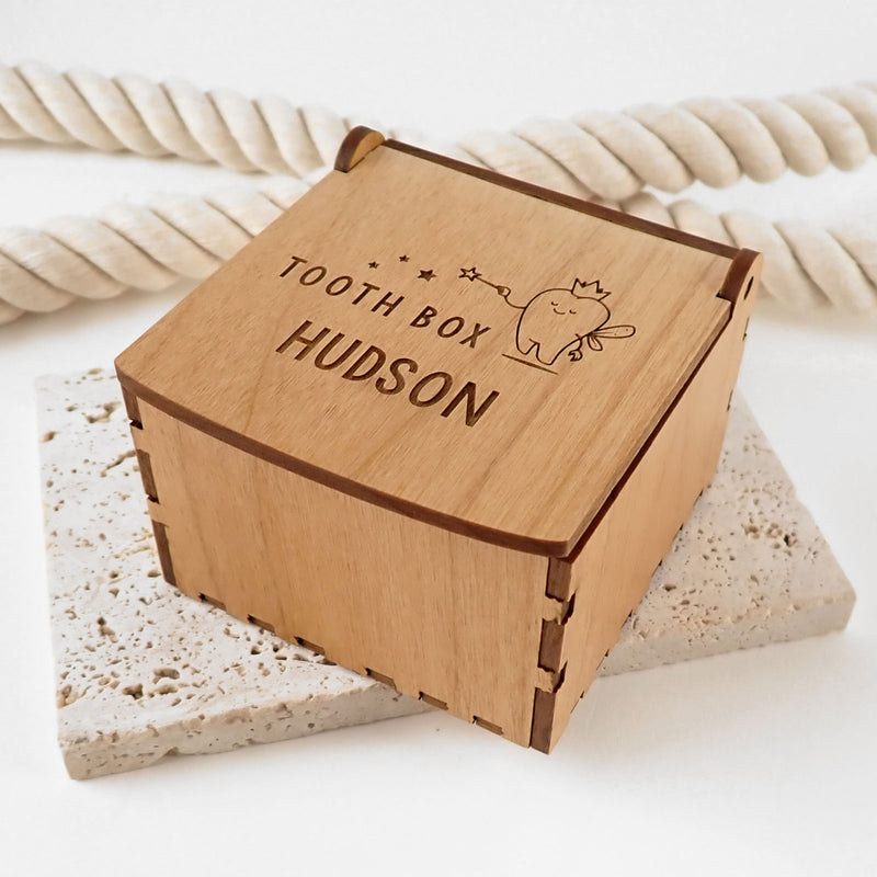Personalised Engraved Laser Cut Tooth Fairy Wooden Box Present
