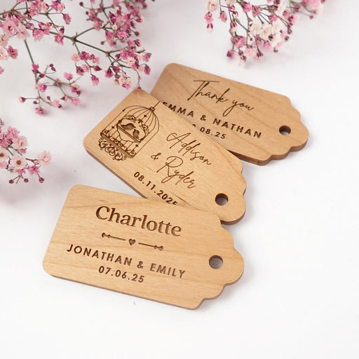 Wooden Wedding Gift Tag With Guest Names Wedding Favour
