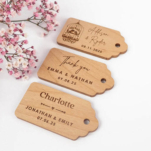 Wooden Wedding Gift Tag With Guest Names Wedding Favour