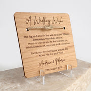 Customised Engraved Name Wedding Wishing Well Bracelet and Wooden Coaster Wedding Favour