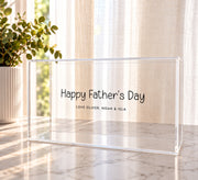 Personalised clear acrylic Father’s Day gift box for Dad