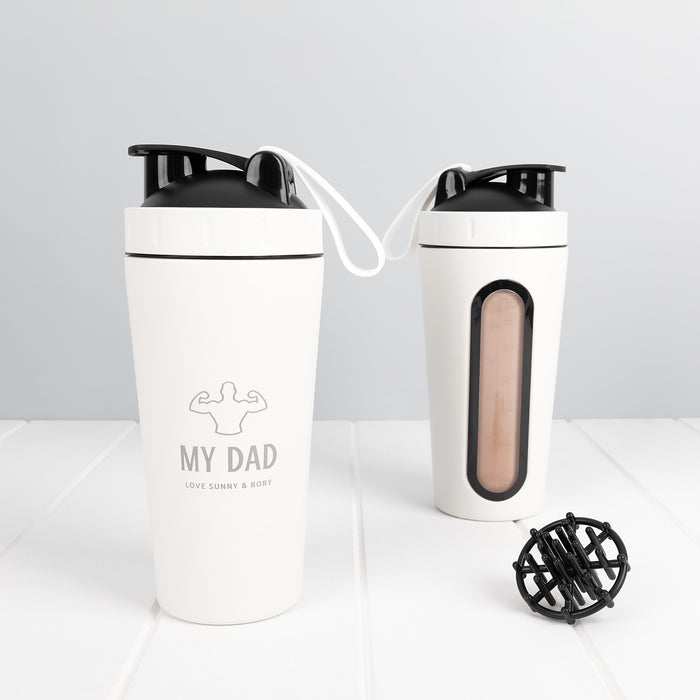 Stainless steel protein shaker gift for dads who love fitness and style
