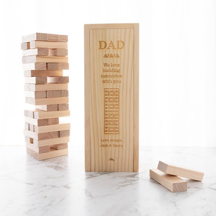 Custom family game set with personalised message, perfect Father’s Day gift