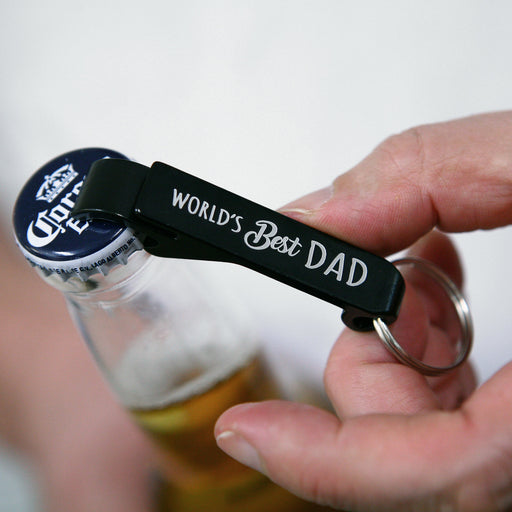 Printed Father's Day World's Best Dad Bottle Opener Keyring Gift