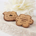 Laser cut and engraved personalised flower girl and page boy wooden badges