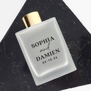 Custom Artwork Black Printed Wedding Favour Bottle With Gold Lid