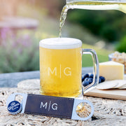 Gift boxed beer set with personalised beer mug and barmate