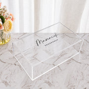 Personalised clear acrylic groomsman proposal box with sliding lid