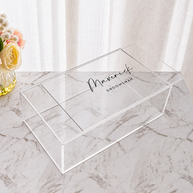 Personalised groomsman keepsake box for proposal and wedding day gifts