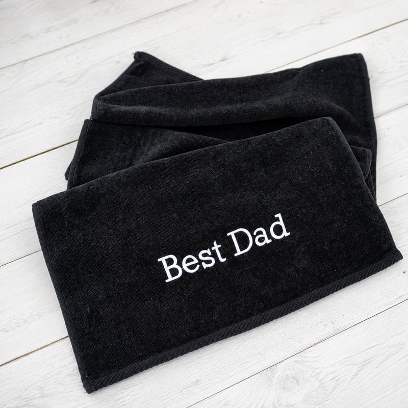 Best Dad Black Sports Towel