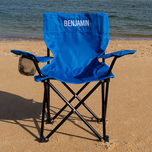 Personalised Embroidered Kids Beach Chair - Blue