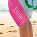 Custom Embroidered Name Pink Girl Mermaid Hooded Beach Towel