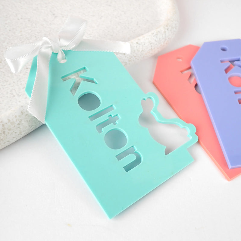 Laser Cut Name Easter Bunny Acrylic Gift Tag