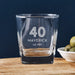 Custom engraved 40th birthday whiskey glass – stylish and unique milestone gift for whiskey enthusiasts.