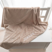 Custom Artwork Embroidered Child's Name Baby Brown Blanket