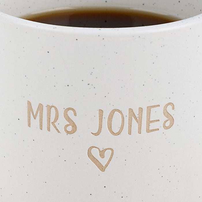 Custom engraved educator mug – unique thank you or Christmas appreciation gift.