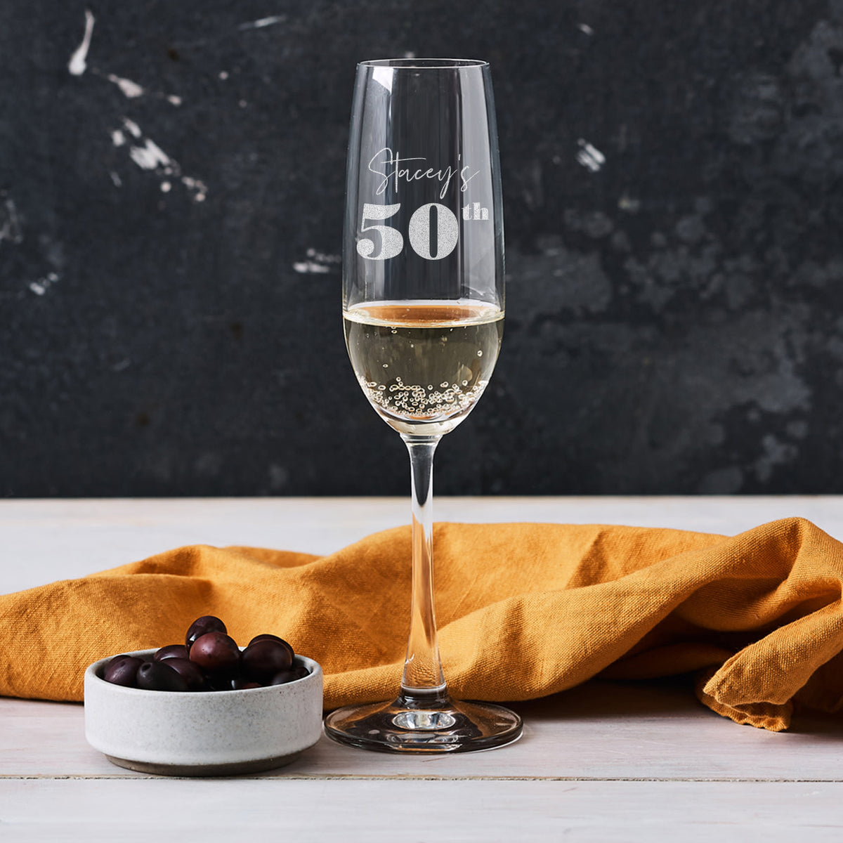 50 year old birthday drink glasses Engraved 210ml Champagne Glass 50th Birthday Gift