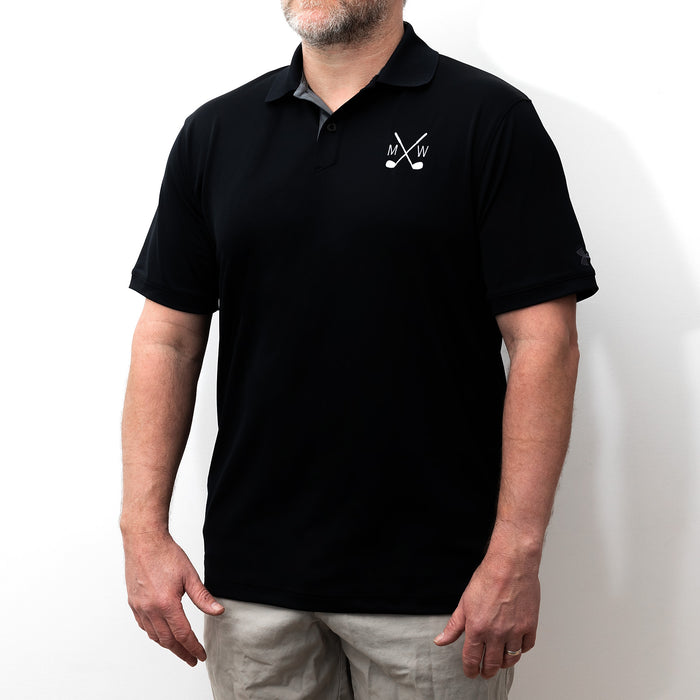 Personalised Under Armour men’s golf polo shirt with custom embroidered initials