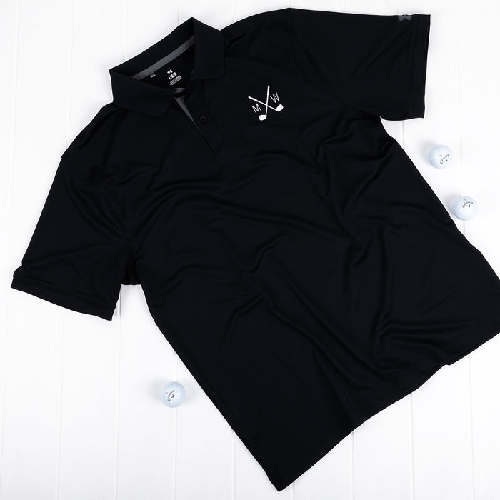 Customisable men’s golf shirt with Under Armour logo and personalised thread colour