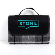Waterproof picnic blanket with embroidered company logo for corporate gifting