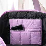 Lightweight personalised shoulder bag with chunky zip and soft cotton straps