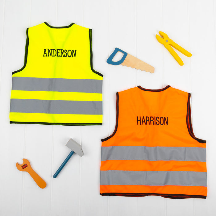 Custom embroidered safety style vest for kids aged 3 -5 years