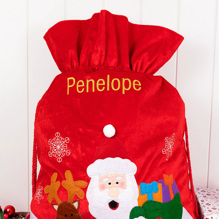 Customised Name Embroidered Santa Sack