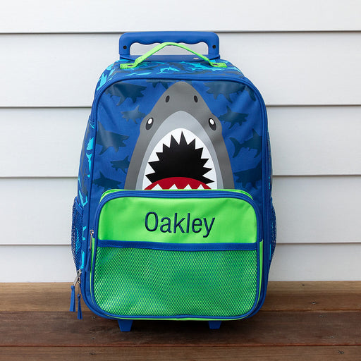 Kids Shark Luggage Embroidered With Name And Matching Towel