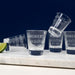 Custom 60th birthday shot glass with classic shape, ideal for gifts or party favours.