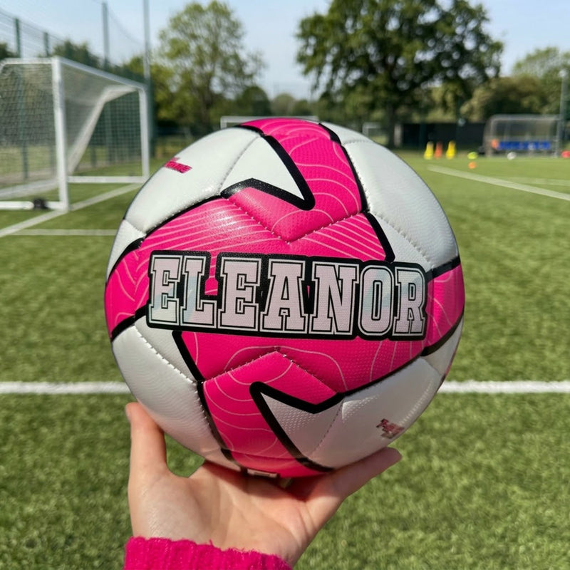 Personalised Deploy football in pink for kids, available in sizes 3, 4 and 5