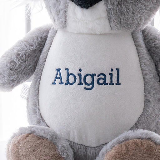 Custom Embordered Name Grey Koala Stuff Toy Gift for Kids