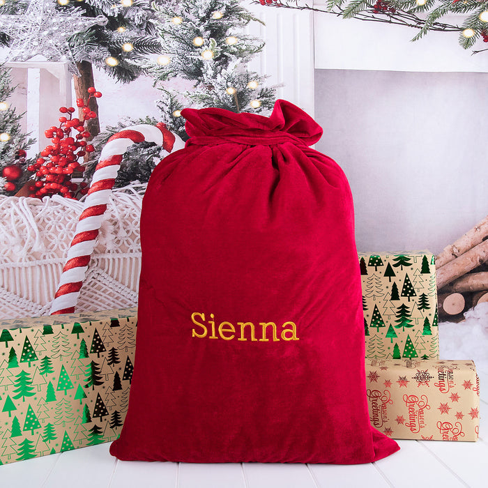 Personalised Velvet Santa Sack Free Delivery