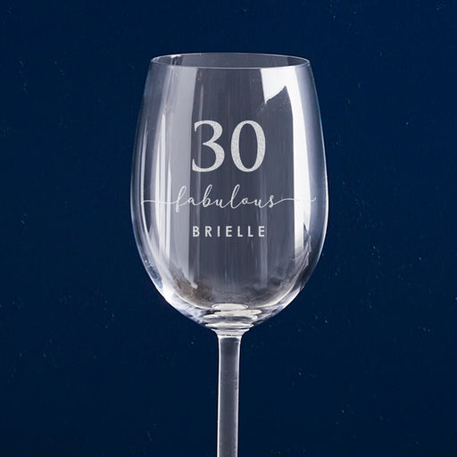 Unique 30th Birthday Wine Glass – Laser Engraved Keepsake for a Special Celebration