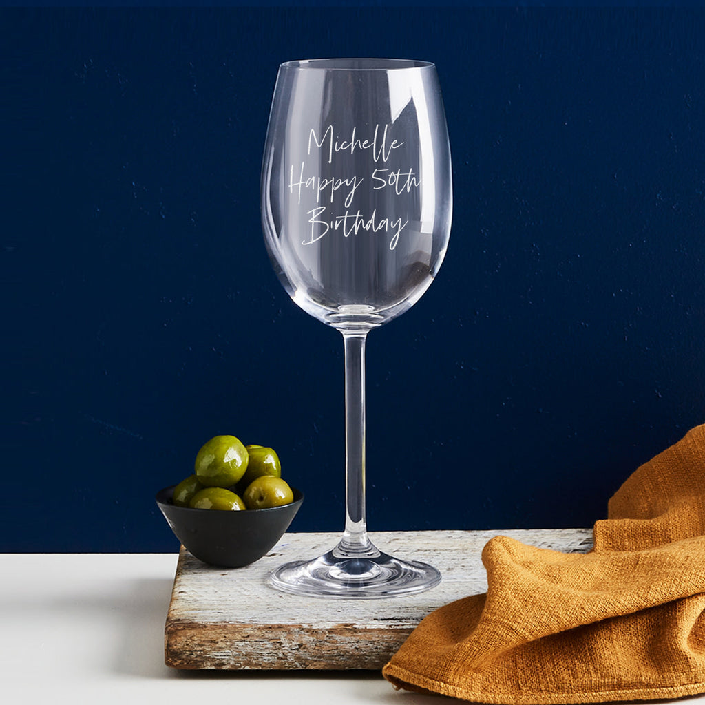 Engraved 360ml Wine Glass 50th Birthday Gift