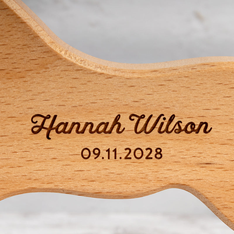 Engraved rocking horse keepsake with birth details perfect for nursery display