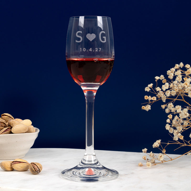 65ml personalised liqueur glass engraved with wedding names and date