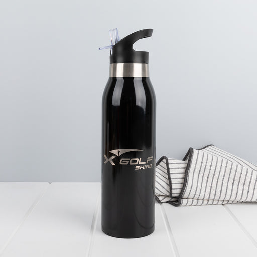 Personalised promotional water bottle with company logo – stylish event giveaway.