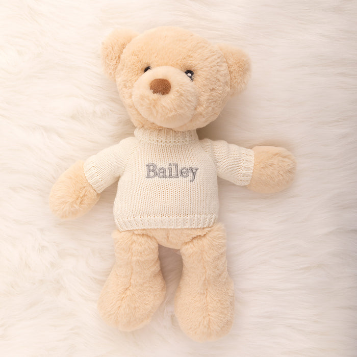 Soft plush teddy bear keepsake for babies and kids