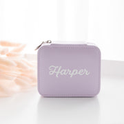 Custom Printed Name Lilac Travel Jewellery Case