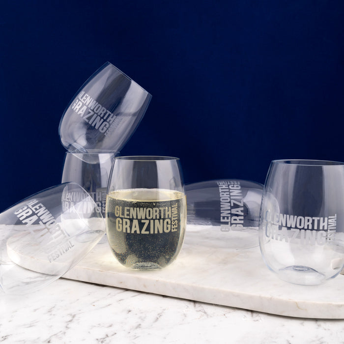 Durable engraved wine glass for branded corporate events