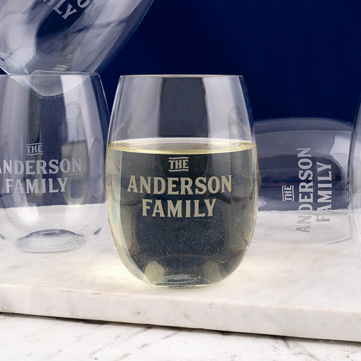 Engraved wine glass set for home bar, birthdays or housewarming gifts