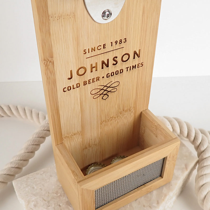 Customised Engraved Wall Mounted Bamboo Bottle Opener