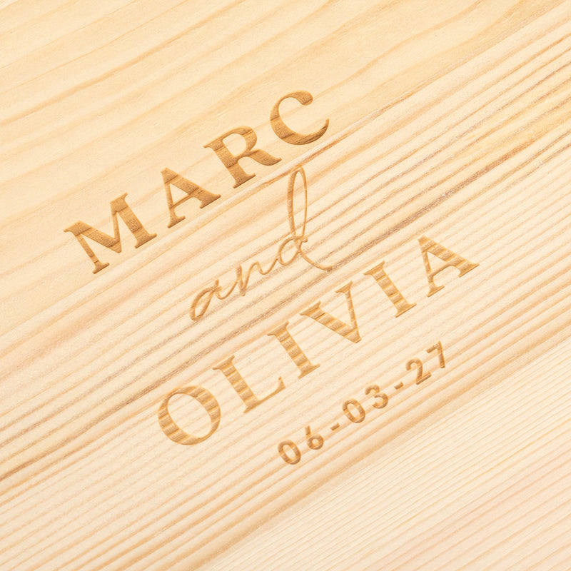 Personalised wedding whiskey gift set with matching engraved glasses and reusable whiskey stones for couples