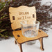 Personalised wooden shot glass chair with engraved design, a unique birthday gift for milestone celebrations.