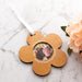 Personalised cherry wood flower ornament with printed photo and custom message for Mother’s Day
