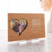Personalised cherry wood photo card with heart cut-out and printed photo for Mother’s Day gift